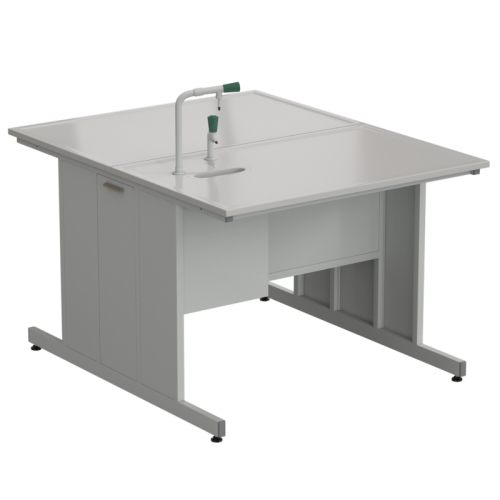 Стол островной с подводом воды 1213х1513х900 мм (1 комплект), раб. поверхность - DURCON с бортиком