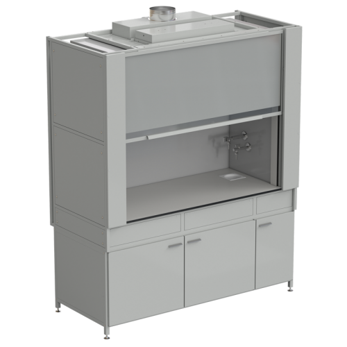 Шкаф вытяжной с коконом из стеклопластика с водой с ВЗБ светильником 1800х820х2240 мм, раб. поверхность - LABGRADE