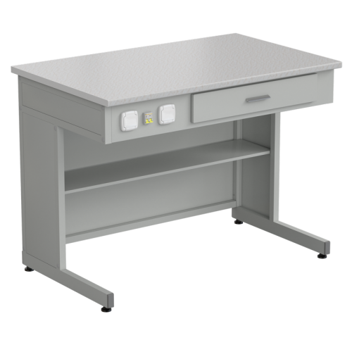 Стол демонстрационный с электрикой 1200*750*900, раб. поверхность - ЛАМИНАТ БЕЛЫЙ