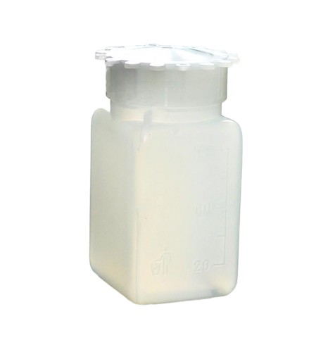 Емкость для общелабораторного применения (бутылка квадратная) 100 мл, с делениями, ПЭВП, Aptaca