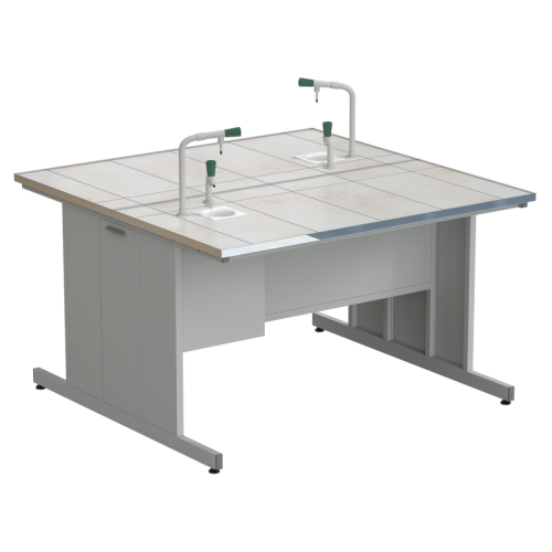 Стол островной с подводом воды 1515х1500х900 мм (2 комплекта), раб. поверхность - КЕРАМИКА