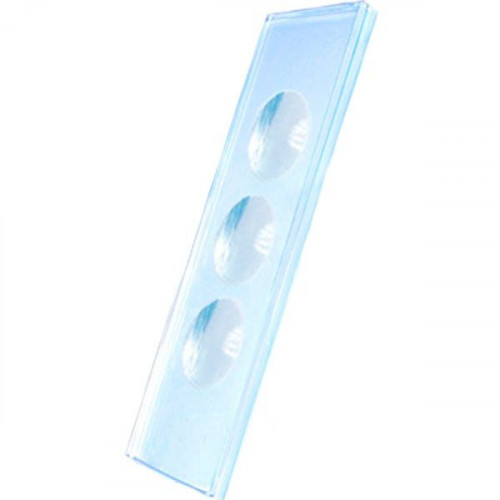 Стекло предметное СП-7103А 76х26±1,0 мм, толщина 1,0±0,1 мм, с 3-мя лунками и шлифованными краями, 50 шт/уп.