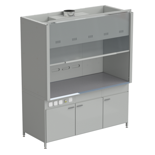 Шкаф вытяжной без подвода воды 1800х900х2145 мм, раб. поверхность - МОНОЛИТНЫЙ КЕРАМОГРАНИТ