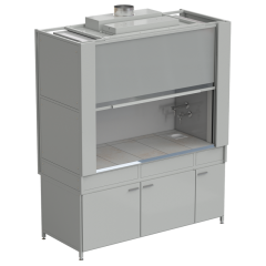 Шкаф вытяжной с коконом из стеклопластика с водой с ВЗБ светильником 1800х820х2240 мм, раб. поверхность - КЕРАМИКА