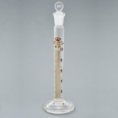 Цилиндр мерный 2-10-2 с пришлифованной пробкой, на стеклянном основании